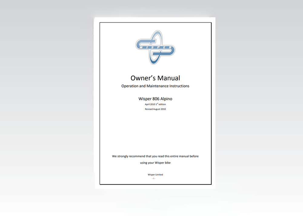 Owners Manual Operation and Maintenance Instructions
