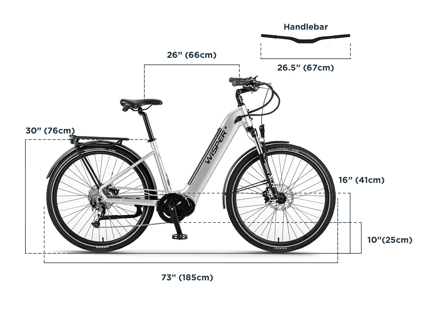 step-through electric bike sizing and dimentions