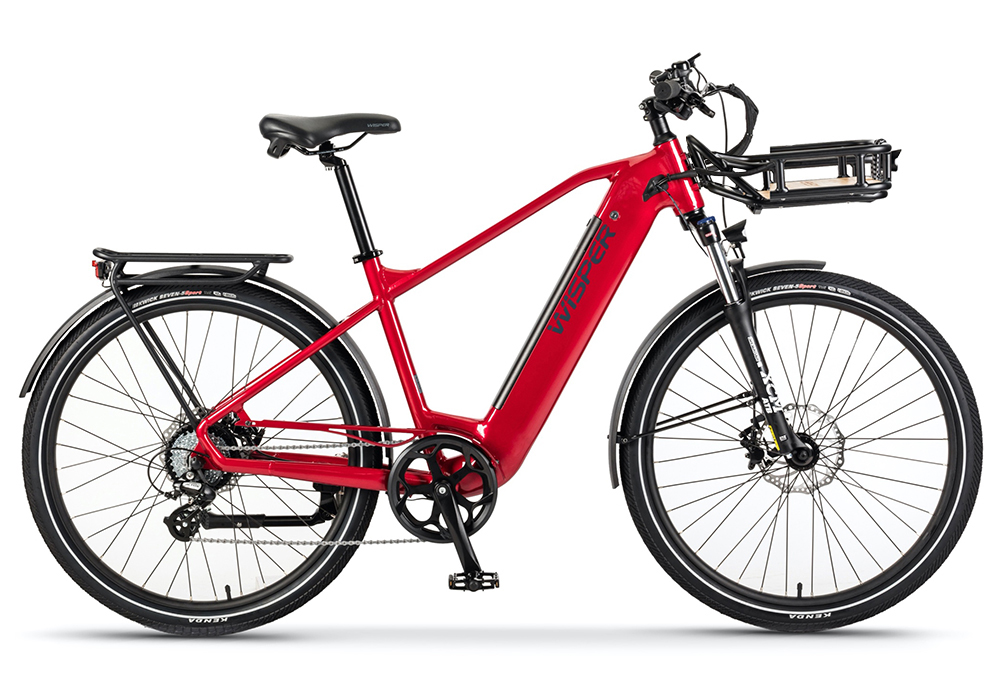 Red Wayfarer H9 Hub-drive crossbar Ebike with Rack