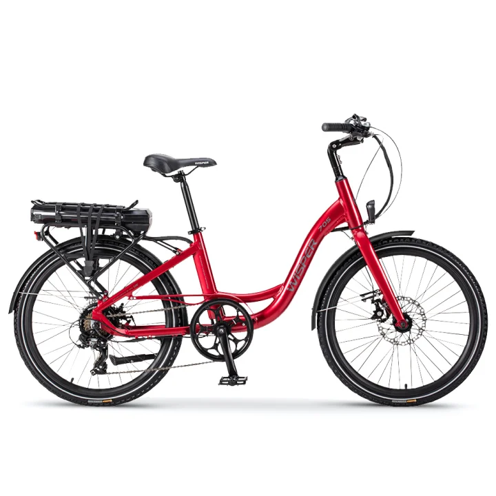 Wisper 705 24″ Step-Through ladies e-Bike Red