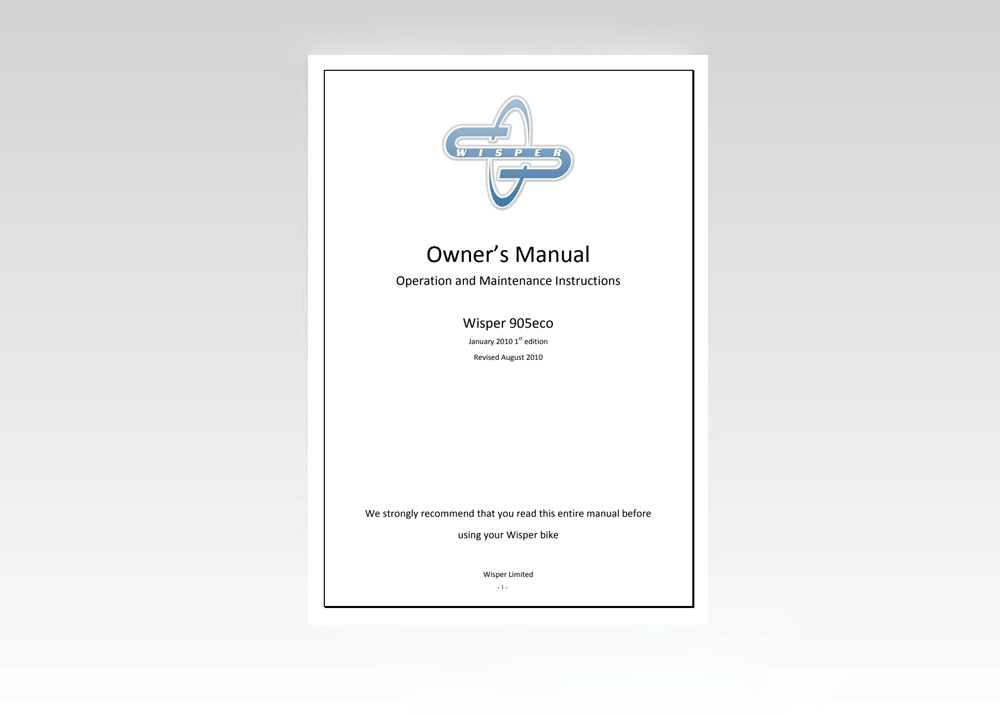 Owners Manual : Operation and Maintenance Instruction
