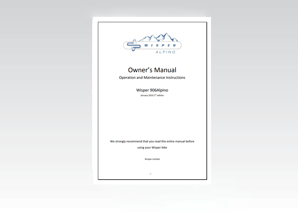 Owners Manual : Operation and Maintenance Instructions