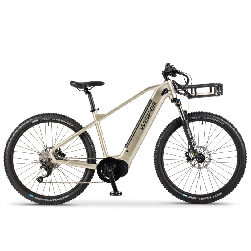 Wayfarer M9 Mid-Drive Crossbar Mountain eBike Performance Pack with Front Rack - Wisper Electric Bikes