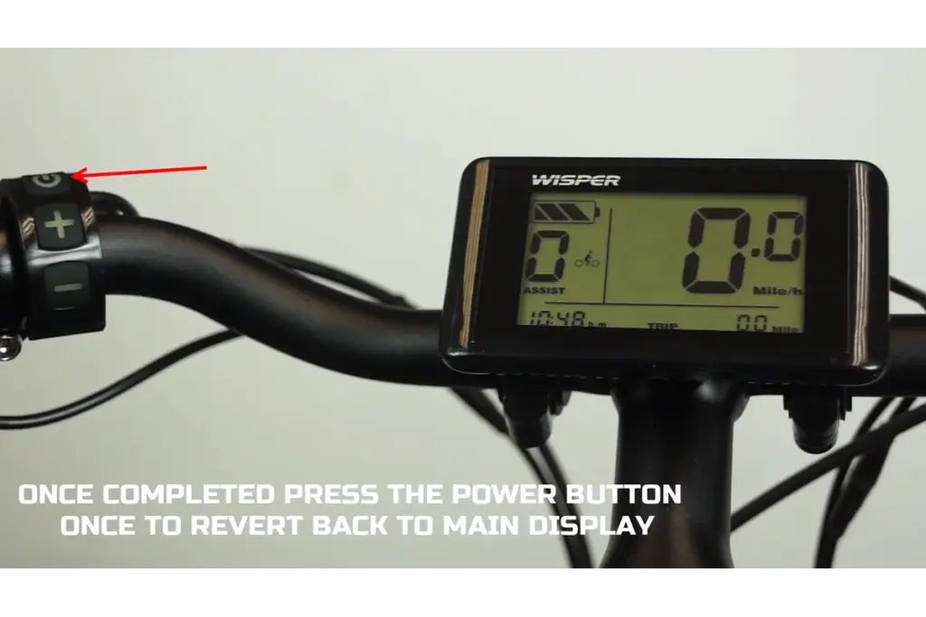 Wisper Torque LCD - Back to Main Display
