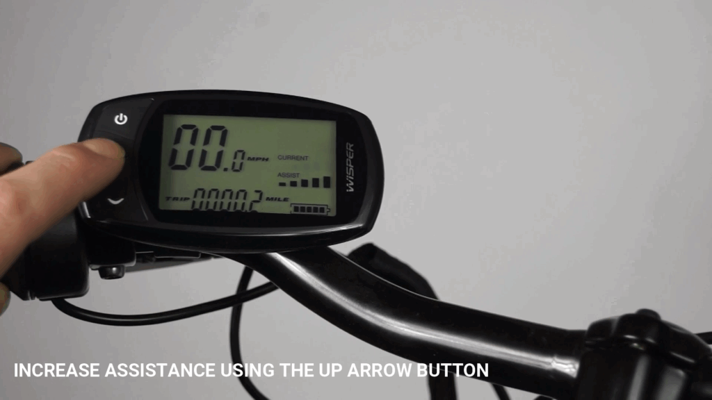 Increase assistance using the up arrow button