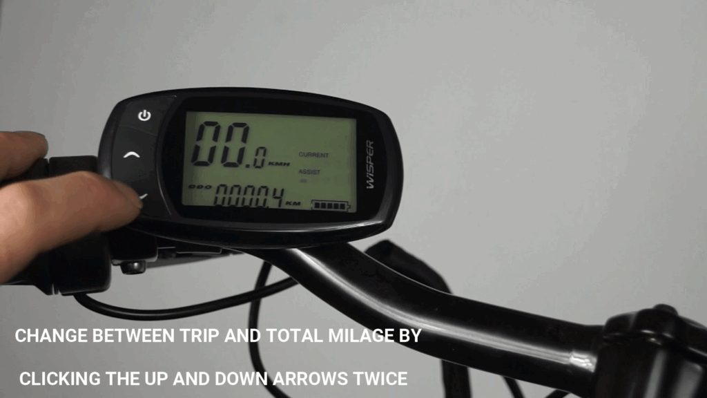 Change between trip and tola milage by clicking the up and down arrow twice